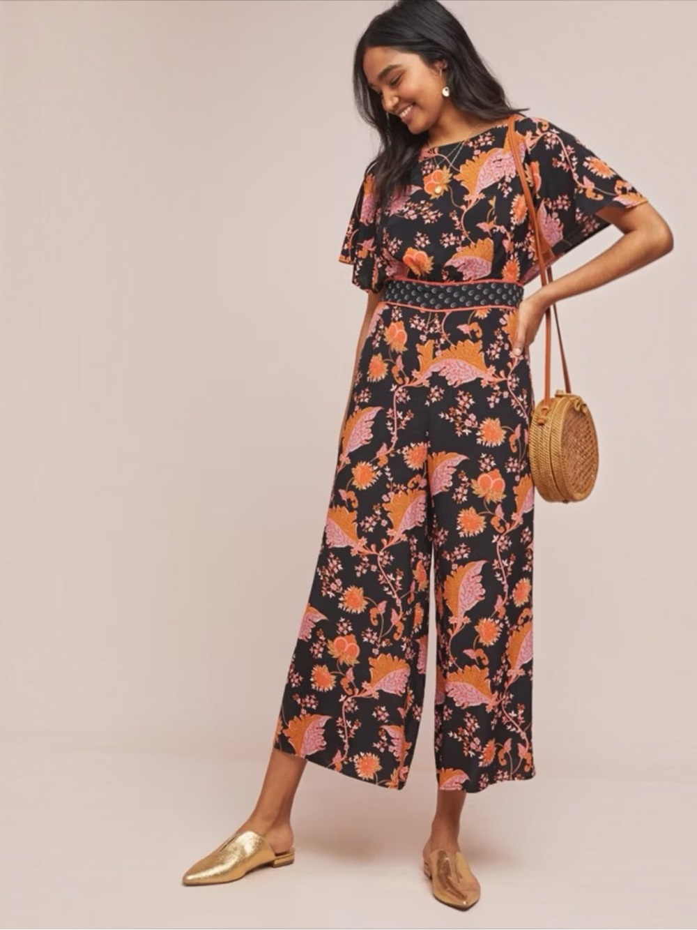ANTHOPOLOGIE x MAEVE Floral botanical jumpsuit Size 8